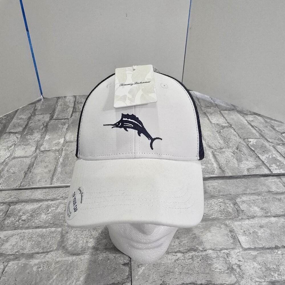 NWT TOMMY BAHAMA “Tip Your Cap” Marlin Logo Trucker Hat‎
